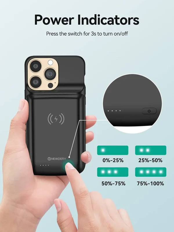 Battery Case for iPhone 13/13 Pro/14/14 Pro Wireless Charging Power Bank 10000mAh - Image 8